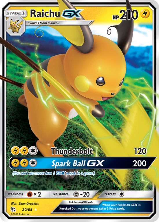 Raichu-GX 20/68 Sun & Moon Hidden Fates