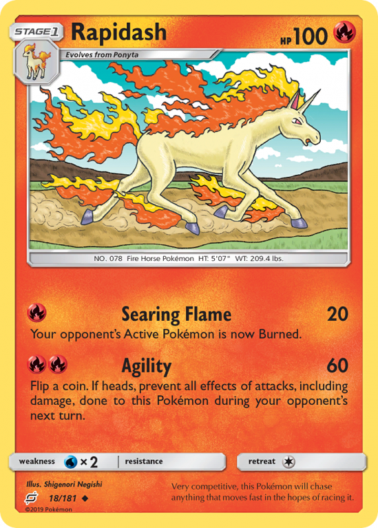 Rapidash 18/181 Sun & Moon Team Up