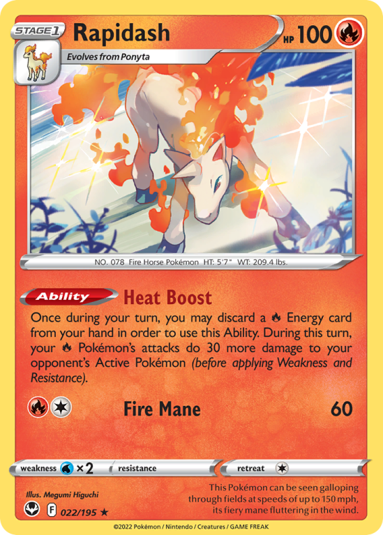 Rapidash 22/195 Sword & Shield Silver Tempest