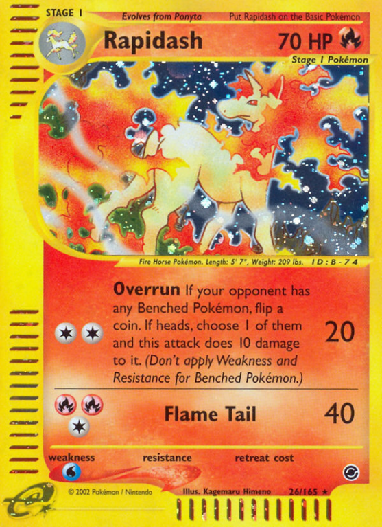 Rapidash 26/165 E-Card Expedition Base Set