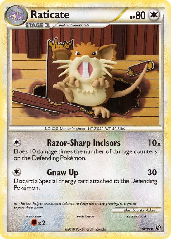 Raticate 34/90 HeartGold & SoulSilver HS—Undaunted