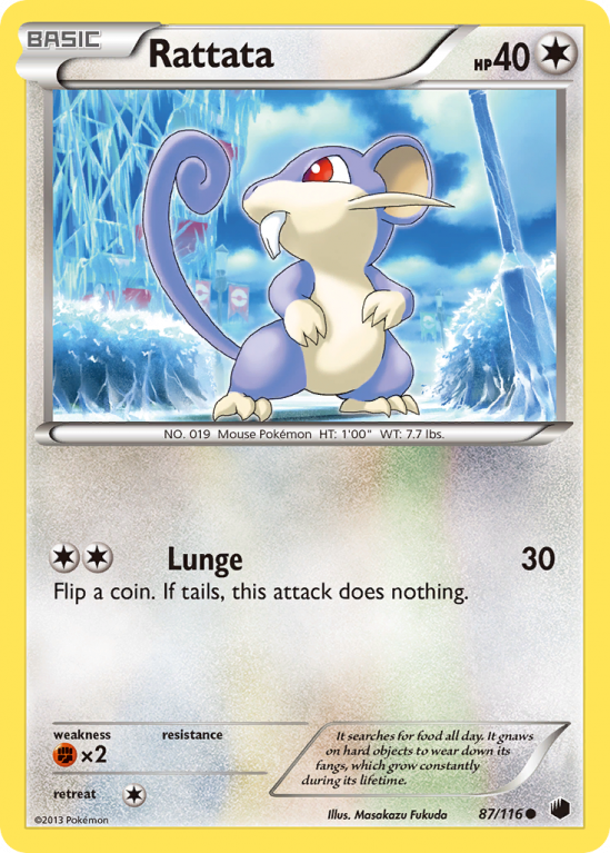 Rattata 87/116 Black & White Plasma Freeze