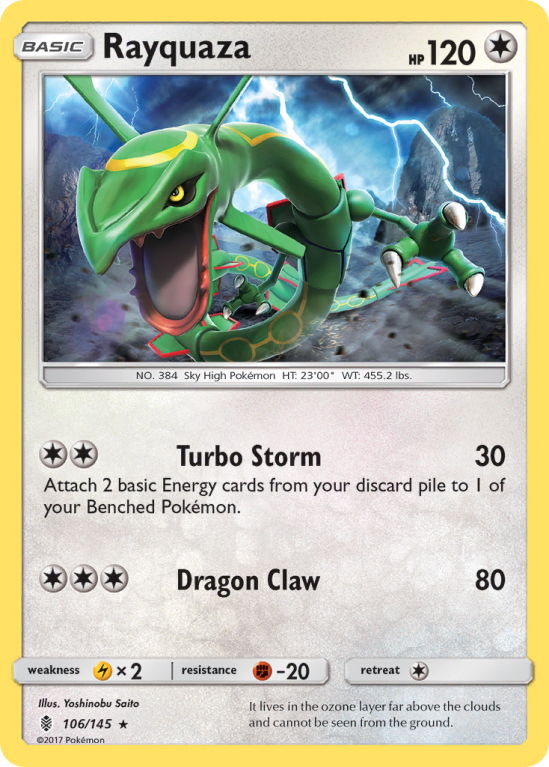 Rayquaza 106/145 Sun & Moon Guardians Rising