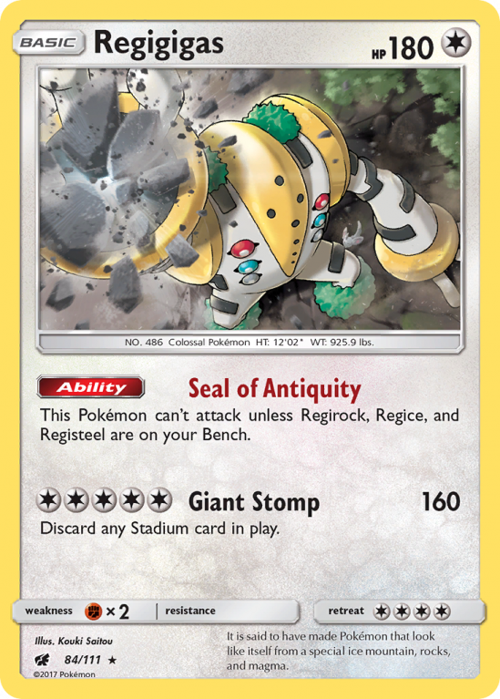 Regigigas 84/111 Sun & Moon Crimson Invasion