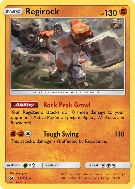 Regirock 53/111 Sun & Moon Crimson Invasion
