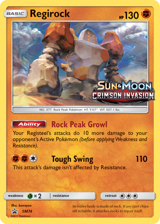 Regirock SM74/156 Sun & Moon SM Black Star Promos