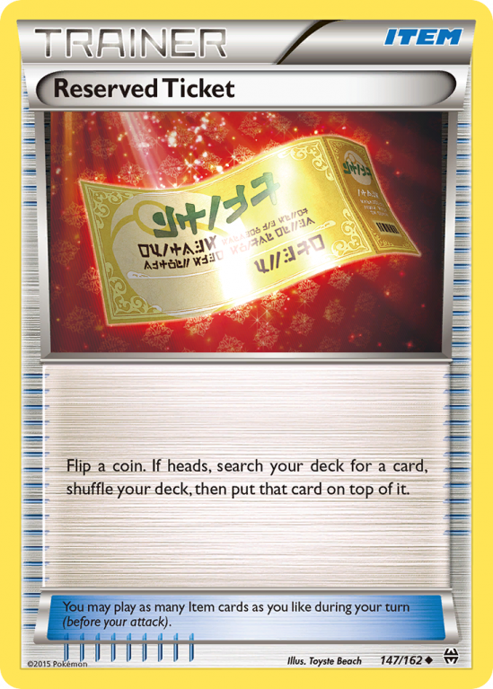 Reserved Ticket 147/162 XY BREAKthrough