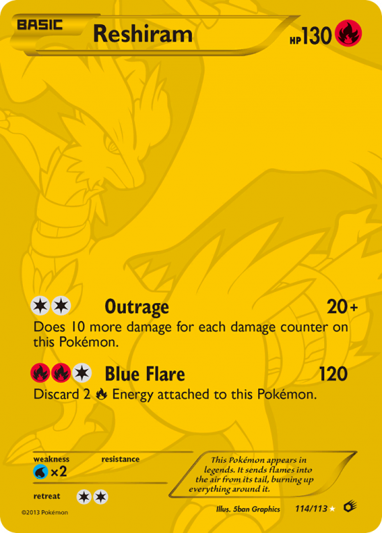 Reshiram 114/113 Black & White Legendary Treasures