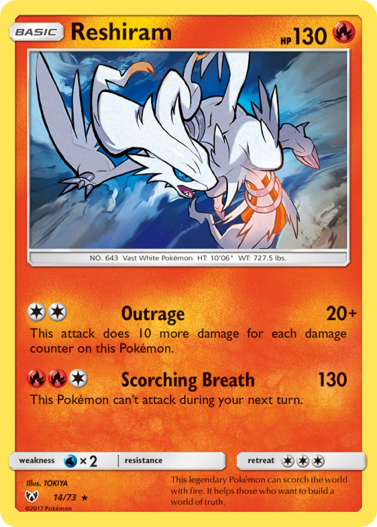 Reshiram 14/73 Sun & Moon Shining Legends