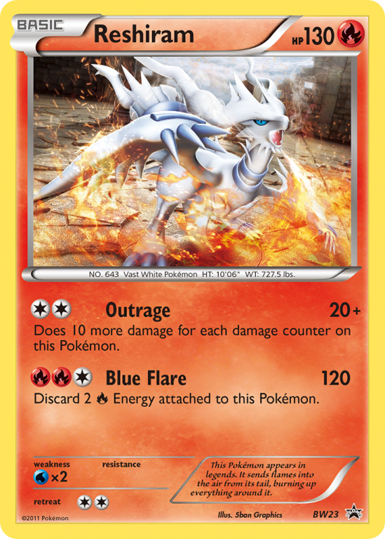 Reshiram BW23/101 Black & White BW Black Star Promos