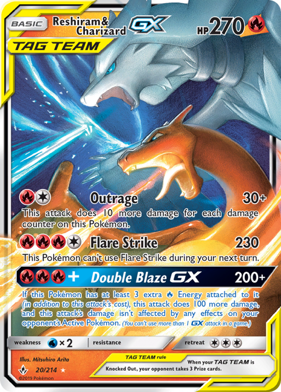 Reshiram & Charizard-GX 20/214 Sun & Moon Unbroken Bonds