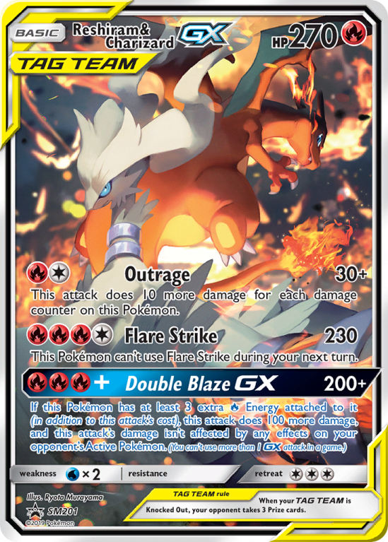 Reshiram & Charizard-GX SM201/156 Sun & Moon SM Black Star Promos