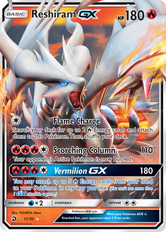 Reshiram-GX 11/70 Sun & Moon Dragon Majesty