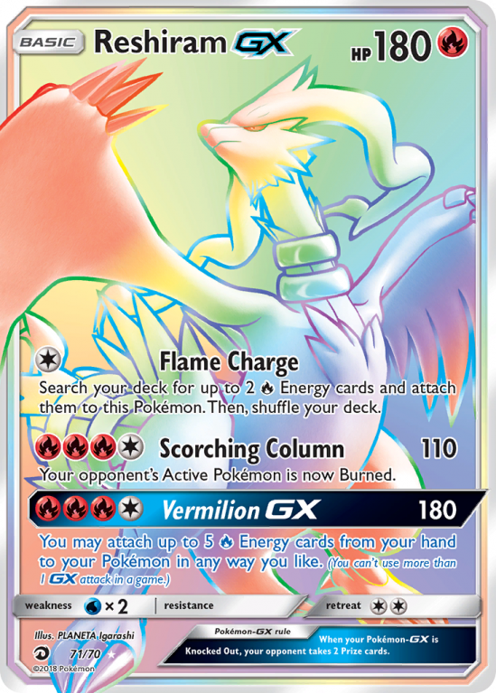 Reshiram-GX 71/70 Sun & Moon Dragon Majesty
