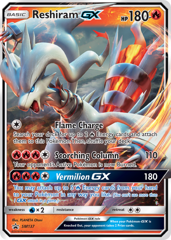 Reshiram-GX SM137/156 Sun & Moon SM Black Star Promos
