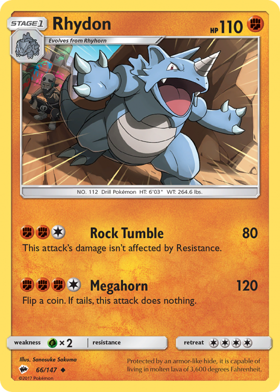 Rhydon 66/147 Sun & Moon Burning Shadows
