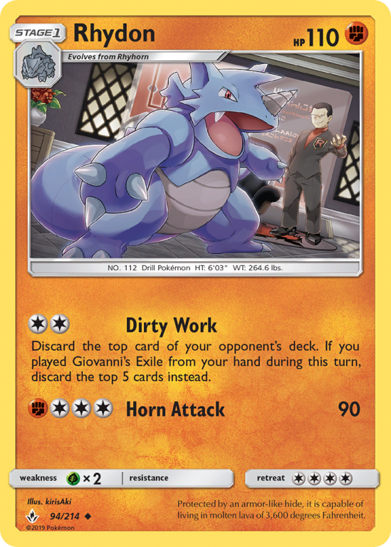 Rhydon 94/214 Sun & Moon Unbroken Bonds