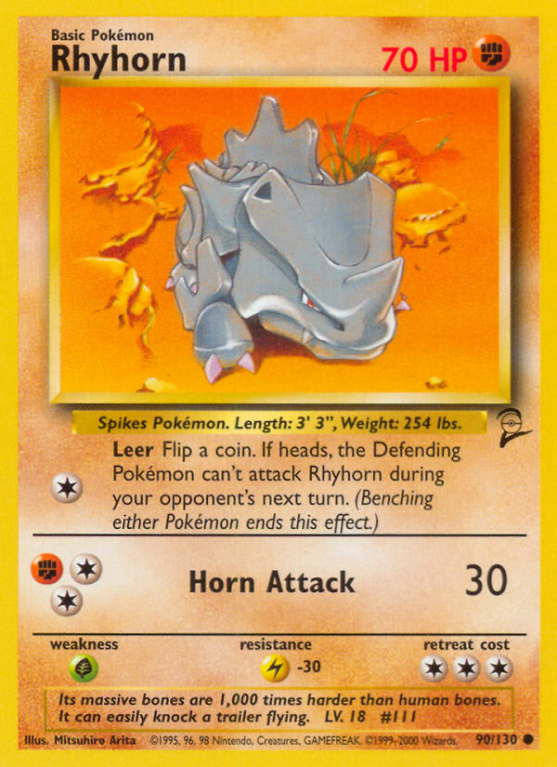 Rhyhorn 90/130 Base Base Set 2