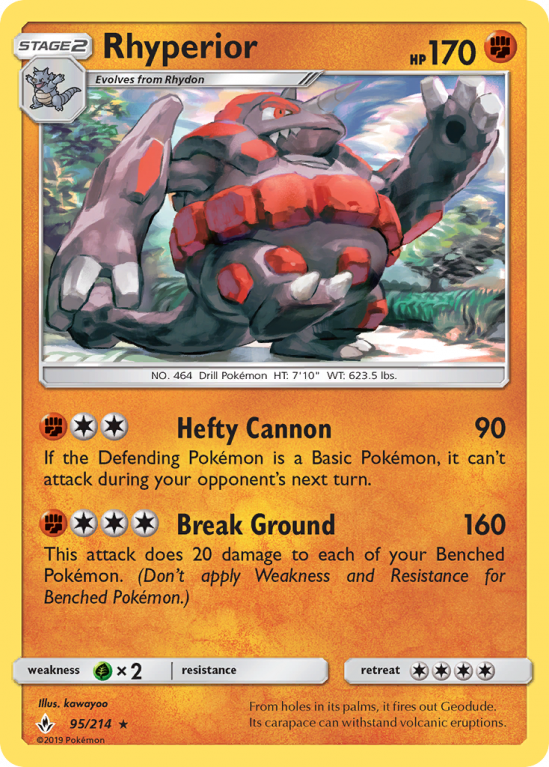 Rhyperior 95/214 Sun & Moon Unbroken Bonds