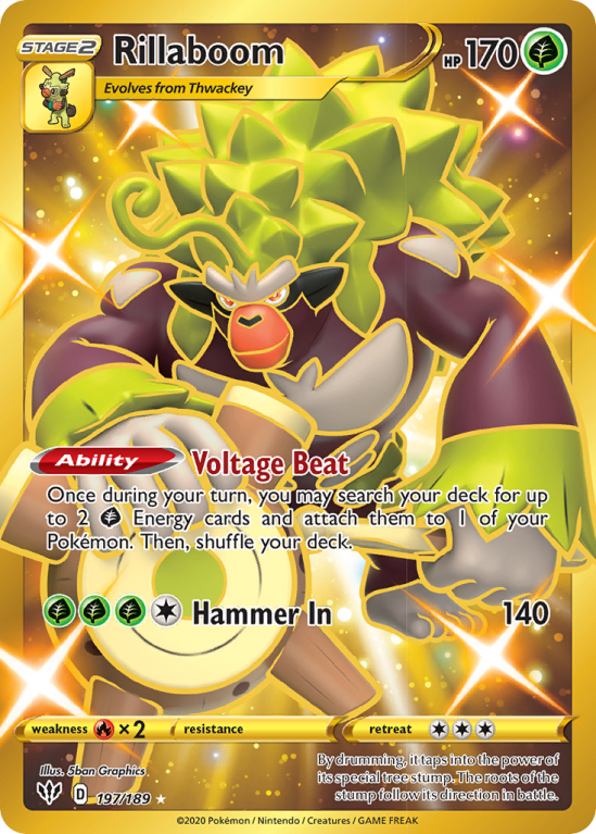 Rillaboom 197/189 Sword & Shield Darkness Ablaze