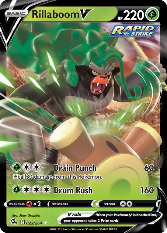 Rillaboom V 22/264 Sword & Shield Fusion Strike