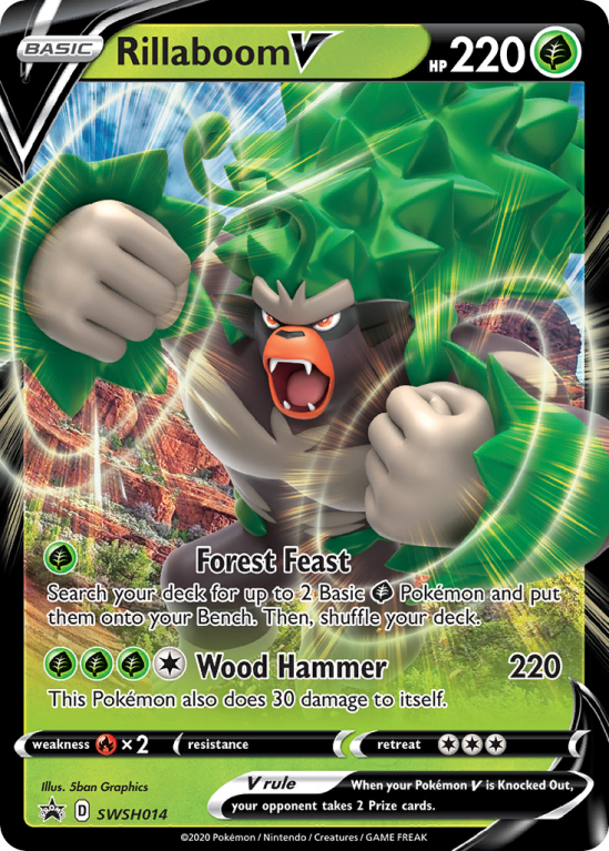Rillaboom V SWSH014/103 Sword & Shield SWSH Black Star Promos