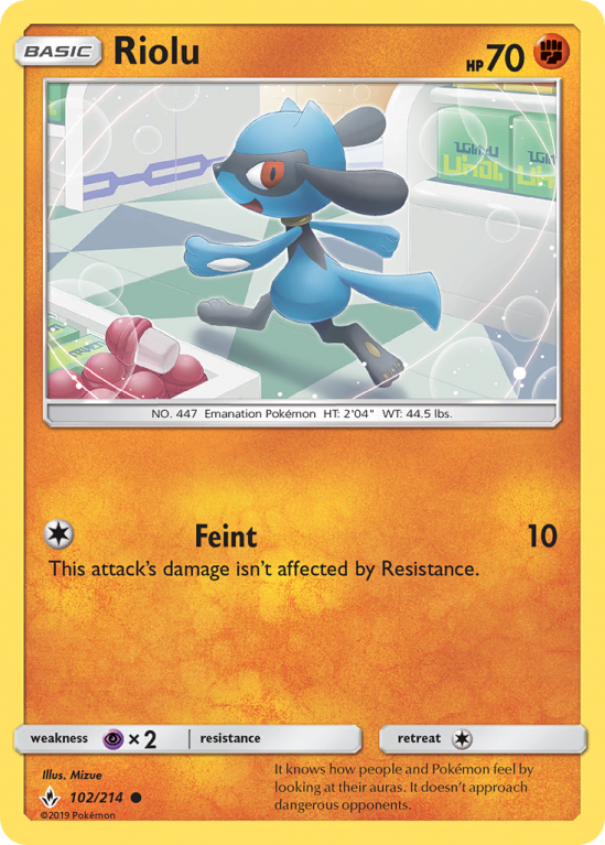 Riolu 102/214 Sun & Moon Unbroken Bonds