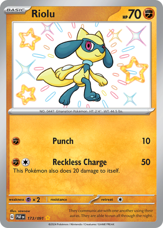 Riolu 173/91 Scarlet & Violet Paldean Fates