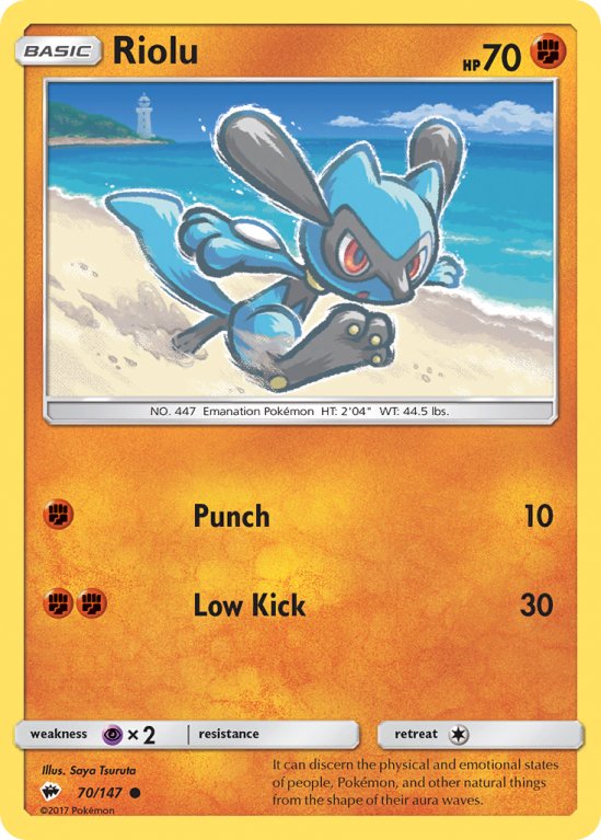 Riolu 70/147 Sun & Moon Burning Shadows