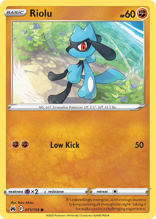 Riolu 71/159 Sword & Shield Crown Zenith