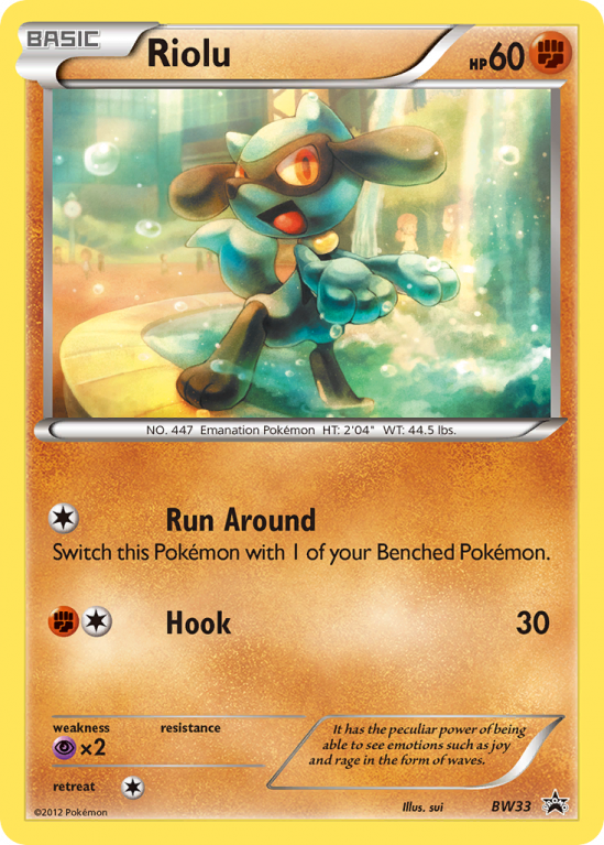 Riolu BW33/101 Black & White BW Black Star Promos