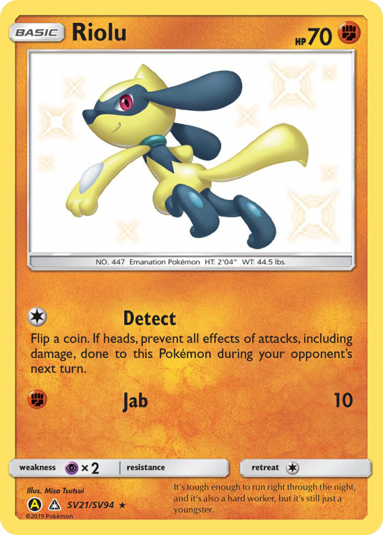 Riolu SV21/94 Sun & Moon Shiny Vault