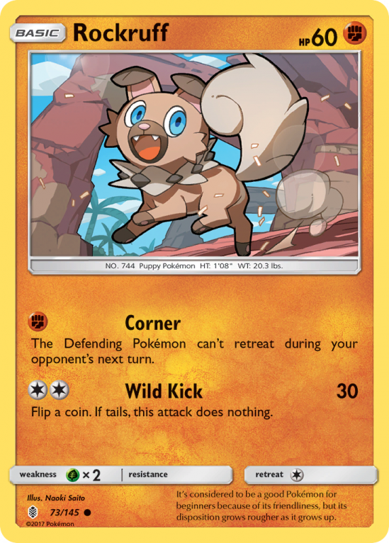 Rockruff 73/145 Sun & Moon Guardians Rising
