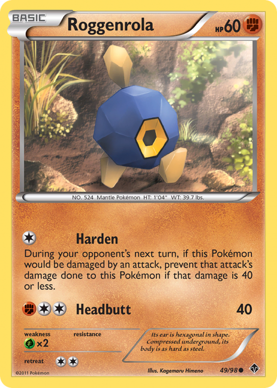 Roggenrola 49/98 Black & White Emerging Powers