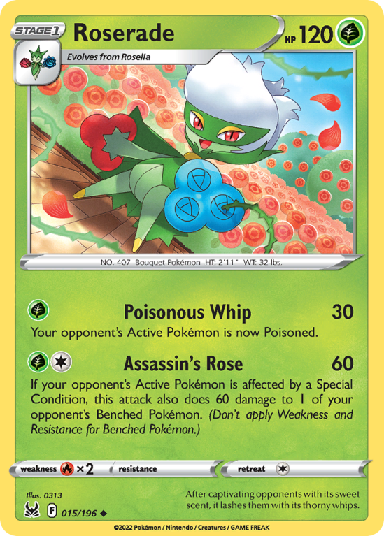 Roserade 15/196 Sword & Shield Lost Origin