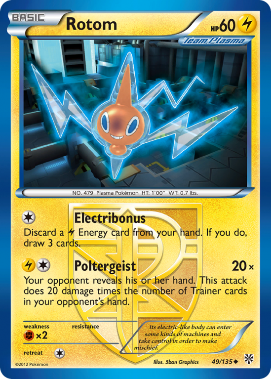 Rotom 49/135 Black & White Plasma Storm