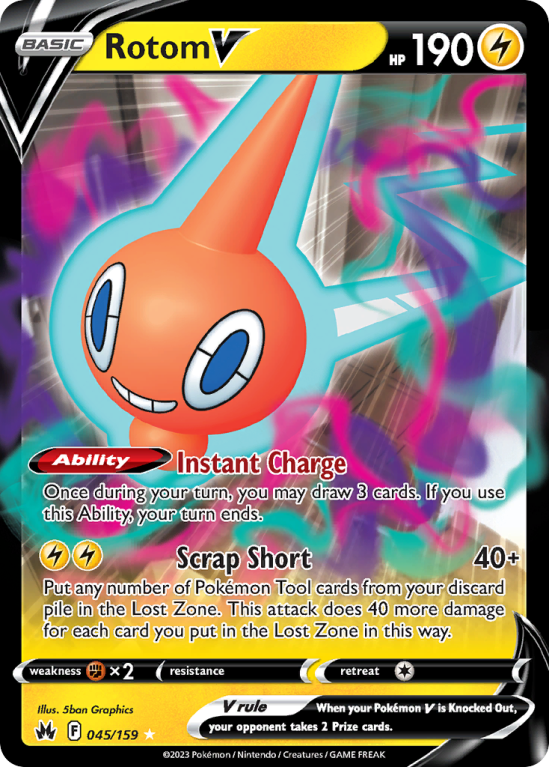 Rotom V 45/159 Sword & Shield Crown Zenith