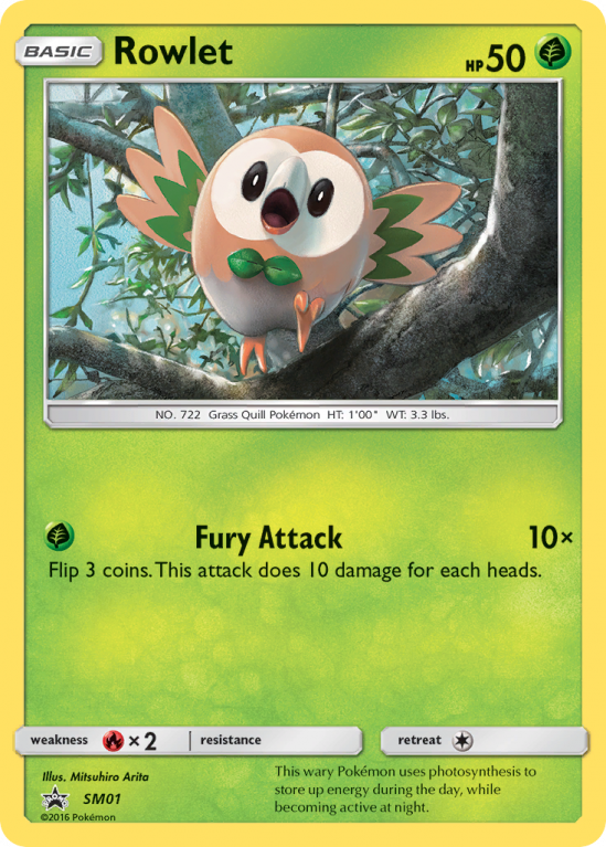 Rowlet SM01/156 Sun & Moon SM Black Star Promos