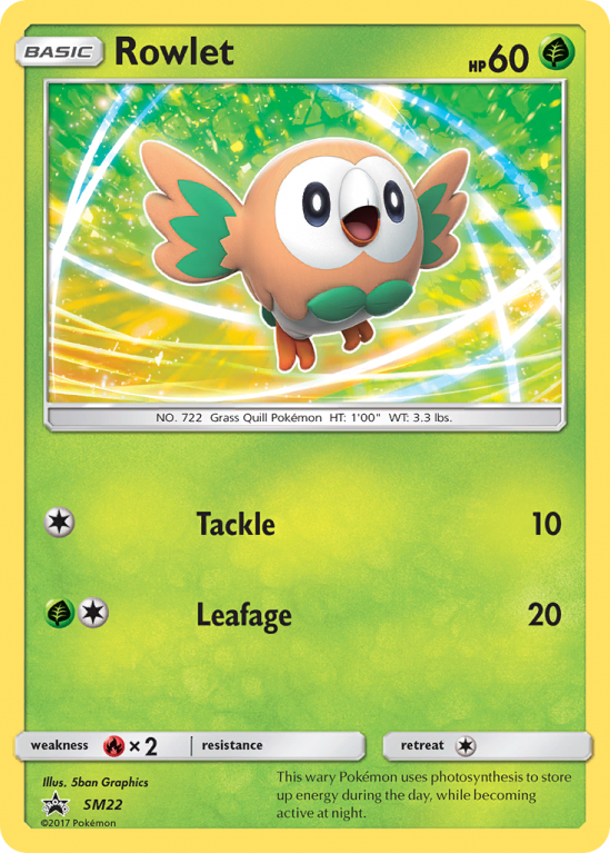 Rowlet SM22/156 Sun & Moon SM Black Star Promos