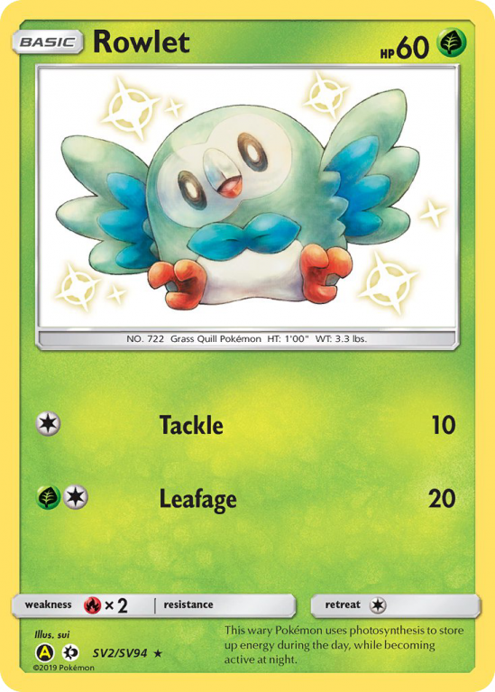 Rowlet SV2/94 Sun & Moon Shiny Vault