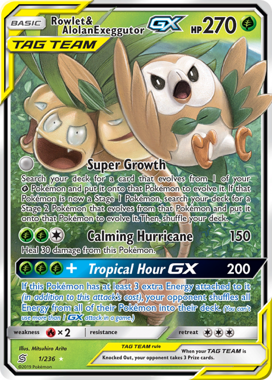 Rowlet & Alolan Exeggutor-GX 1/236 Sun & Moon Unified Minds
