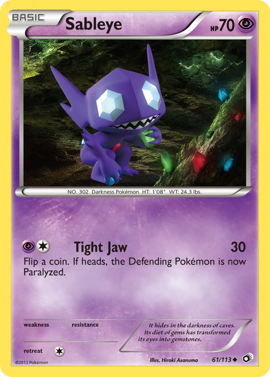 Sableye 61/113 Black & White Legendary Treasures