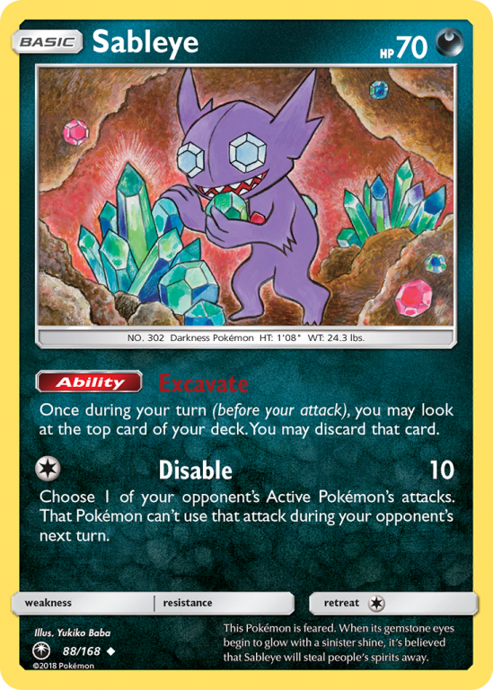 Sableye 88/168 Sun & Moon Celestial Storm