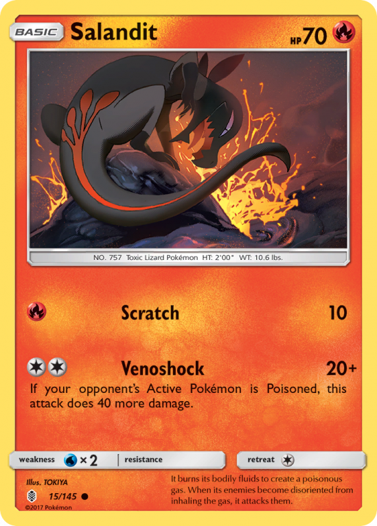 Salandit 15/145 Sun & Moon Guardians Rising