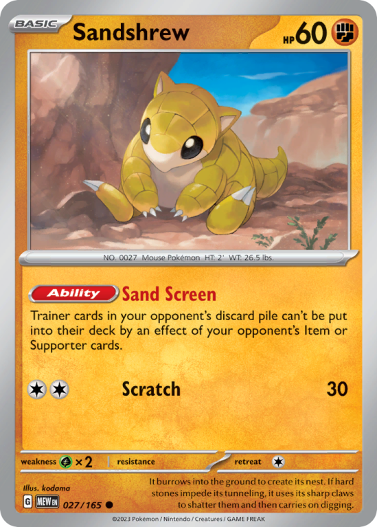 Sandshrew 27/165 Scarlet & Violet 151