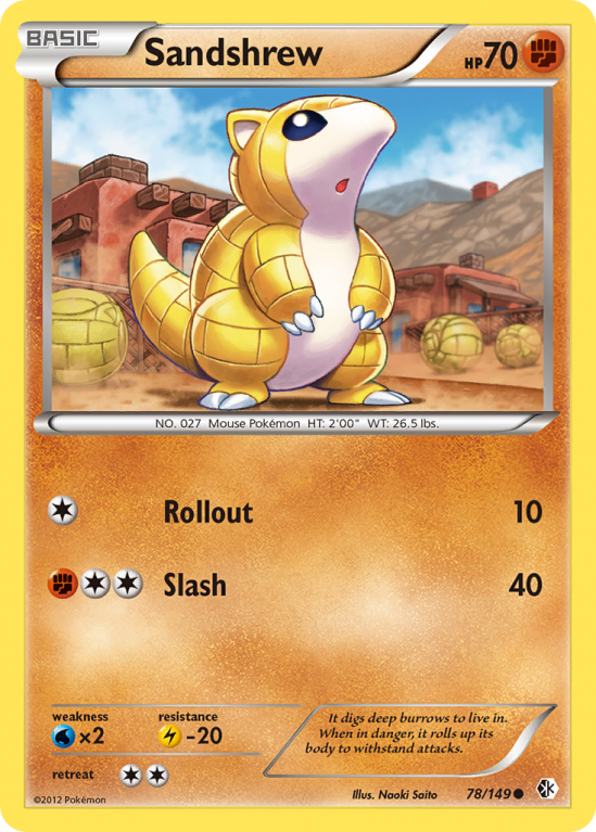 Sandshrew 78/149 Black & White Boundaries Crossed
