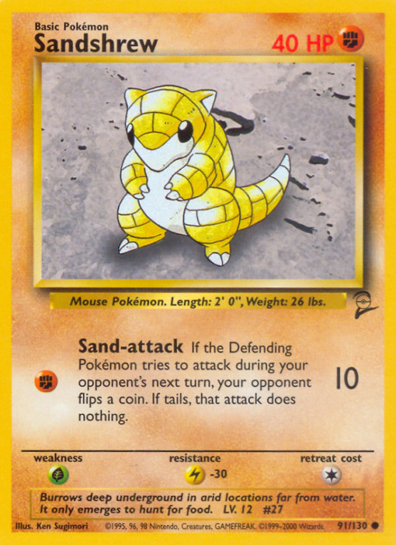Sandshrew 91/130 Base Base Set 2