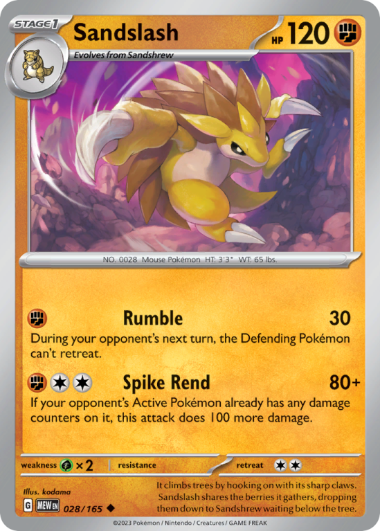 Sandslash 28/165 Scarlet & Violet 151