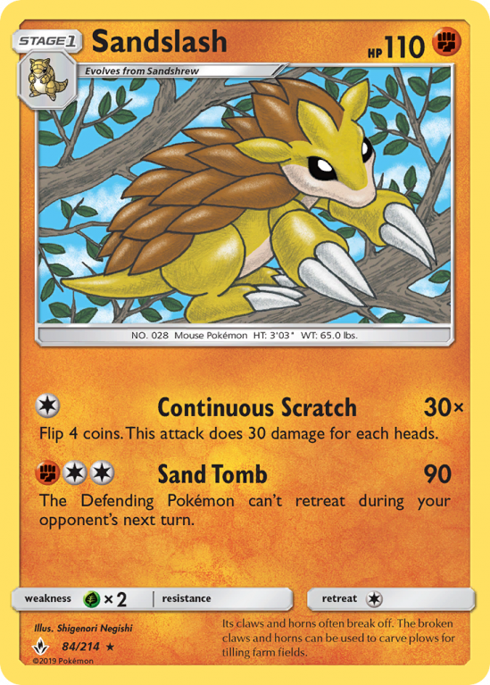 Sandslash 84/214 Sun & Moon Unbroken Bonds