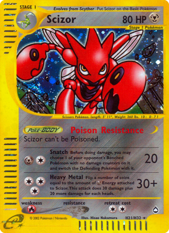 Scizor H21/186 E-Card Aquapolis